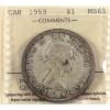 Image 1 : Silver $1 1959 ICCS MS65