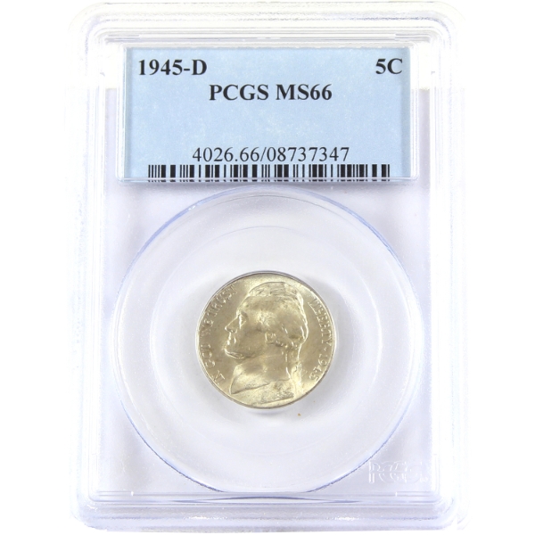 USA 1945D Jefferson Nickel PCGS MS66 