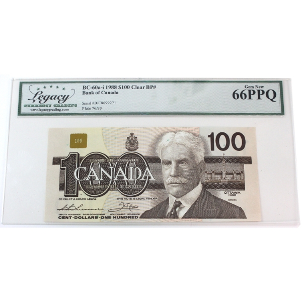 BC-60a-i 1988 $100 GEM UNC66 PPQ Thiessen-Crow SN: BJC8699271