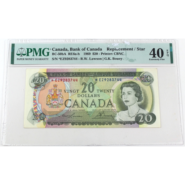 BC-50bA 1969 $20 PMG EF40 EPQ Lawson-Bouey *EZ Replacement SN:*EZ9283744