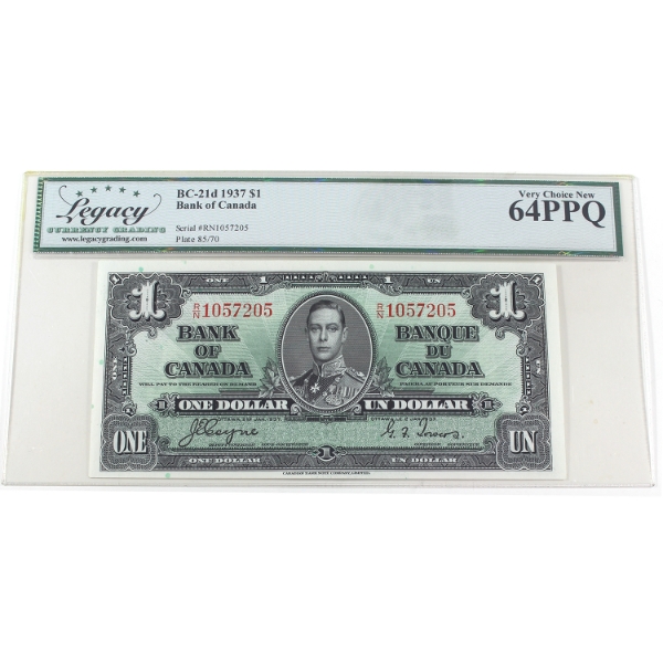 BC-21d 1937 $1 Legacy CUNC64 PPQ Coyne-Towers SN:R/N1057205