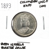 Image 3 : USA Silver 1893 Columbian Expo Quarter, Queen Isabella UNC+