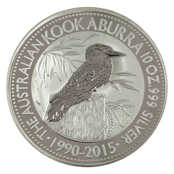 10oz Australia 2015 $10 Kookaburra .999 Fine Silver Round (Tax Exempt)