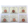 Image 1 : 1-cent 2005, 2005P, 2006 Non-Mag, 2006 Logo Non-Mag, 2006 Logo Mag & 2006P Mag ICCS MS65 Red. 6pcs