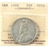 Image 1 : 50-cent 1932 ICCS VF20