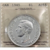 Image 1 : Silver $1 1945 ICCS AU55