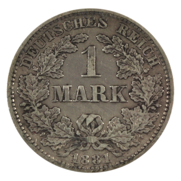 Germany Silver 1881D Mark EF (Scratched)