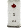 Image 1 : 5oz Rocky Shore Silver Co. Hammered Bar w/ Enameled Red Maple .999 Fine Silver (Tax Exempt)