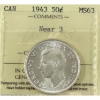 Image 1 : 50-cent 1943 Near 3 ICCS MS63