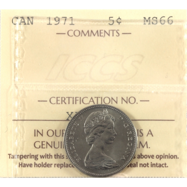 5-cent 1971 ICCS MS66