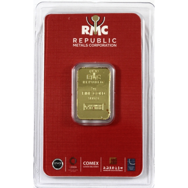 5g RMC Republic .9999 Fine Gold Bar (Tax Exempt)