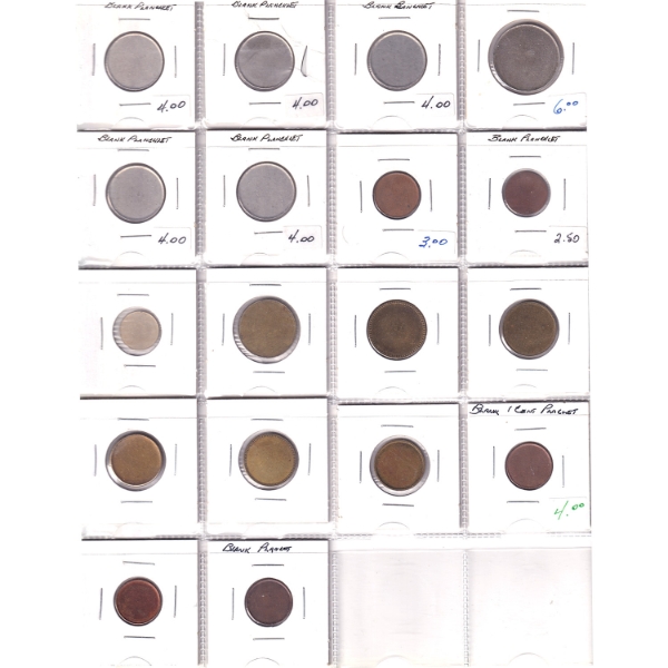 Group Lot of 18x Blank Planchets in a 20-Pocket Sheet
