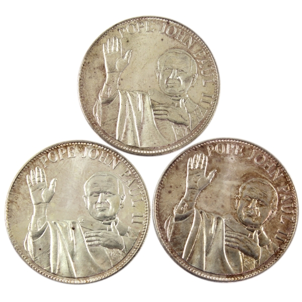 3x 1oz 2005 Pope John Paul II 1920-2005 .999 Fine Silver Rounds. 3pcs (Tax Exempt)