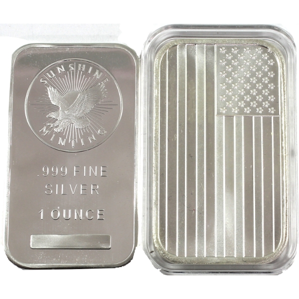2x 1oz .999 Fine Silver Bars. 2pcs. (Tax Exempt)