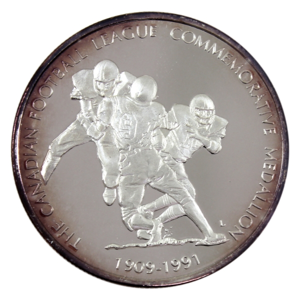 1oz CFL 1991 Grey Cup .999 Fine Silver Medallion (Tax Exempt)