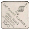 Image 2 : Sri Lanka 1991 100 Rupees 5th South Asian Federation Games in Colombo Sterling Silver Square Coin