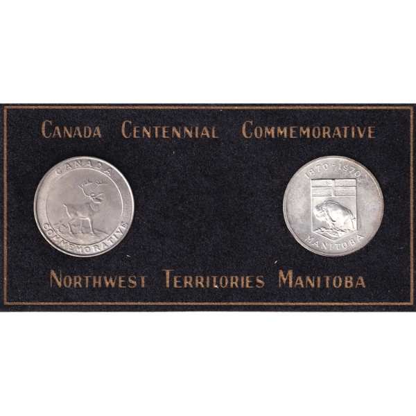 1970 Northwest Territories, Manitoba Centennial Commemorative Token Set, Still Sealed