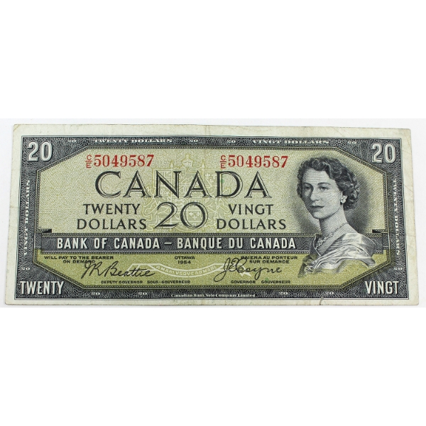 BC-33b 1954 $20 VF Beattie-Coyne SN: C/E5049587