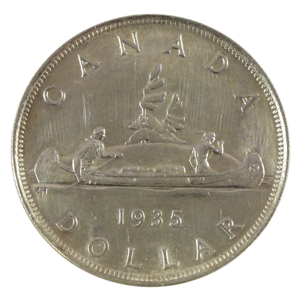 Silver $1 1935 Double XXV BU (Cleaned)