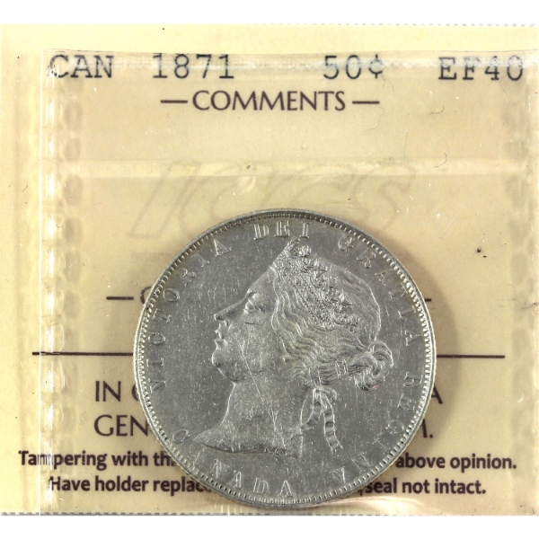 50-cent 1871 ICCS EF40