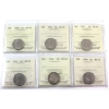 Image 1 : 5-cent 1968, 1971, 1974, 1975, 1976 & 1980 ICCS MS65. 6pcs.