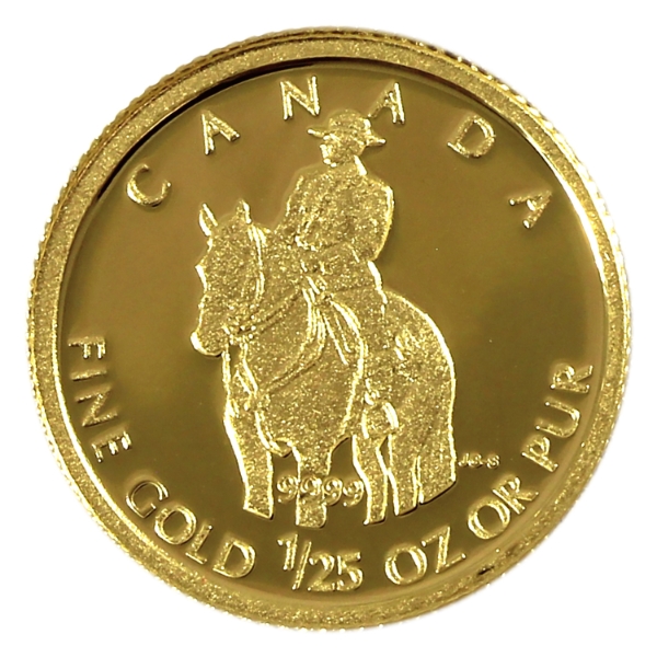 1/25oz 2010 50-cent RCMP .9999 Fine Gold Coin (Tax Exempt)