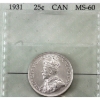 Image 1 : 25-cent 1931 Prestige Certified MS60