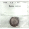 10-cent 1913 Broad Leaves Prestige Certified VF30 *Key Variety!*