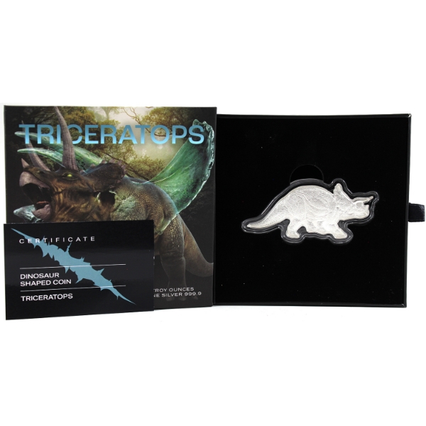 Solomon Islands Silver 2022 $5 Dinosaurs of North America: Triceratops Fine Silver Coin (Tax Exempt)