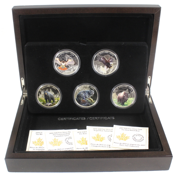 2016-2017 $20 Majestic Animals 5-coin Set (Tax Exempt)
