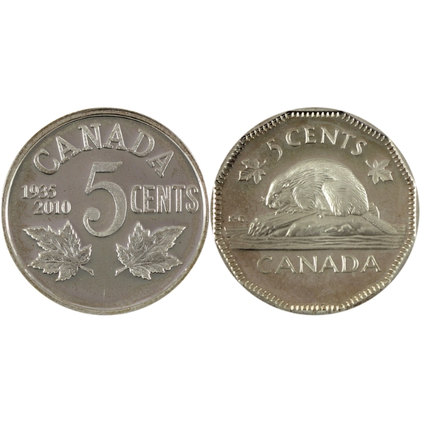 2x 5-cent 2003 & 2010 Silver PR. 2pcs.