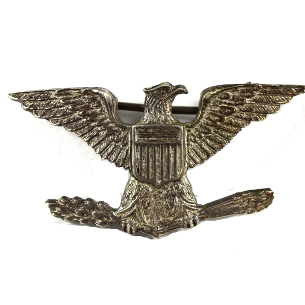 USA WWII Army/Marine Corps Colonel Rank Insignia, N.S. Meyer, Right Shoulder "War Eagle" 