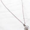 Image 1 : 10K White Gold 3-Dimensional Heart Pendant on 18" Chain. 3.06 grams. 
