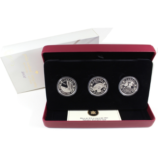 2013 $20 Birth of the Royal Infant 1oz .9999 Fine Silver 3-Coin Set (Tax Exempt)