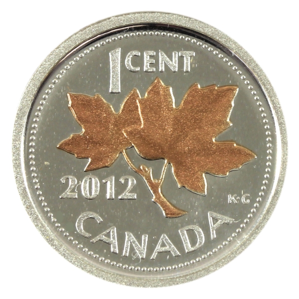 2012 1-cent .999 Fine Silver w/ Selective Gold Plating (Tax Exempt)