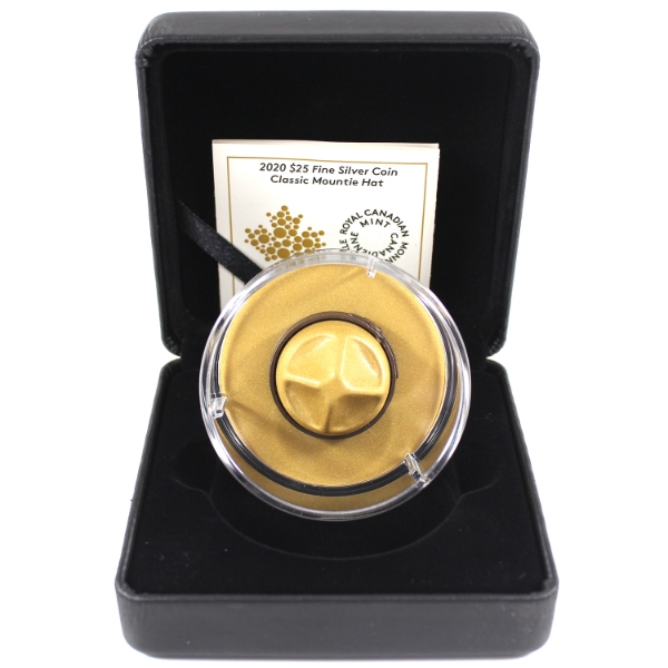 2020 $25 Classic Mountie Hat Shaped Fine Silver Coin (Tax Exempt)