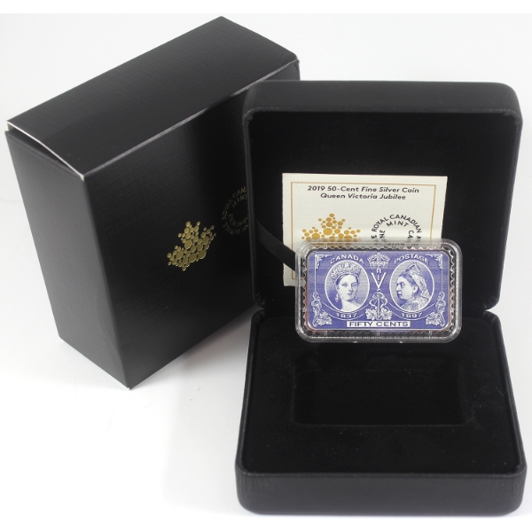 2019 50-cent Queen Victoria Jubilee 1oz .9999 Fine Silver Rectangular Coin (Tax Exempt)