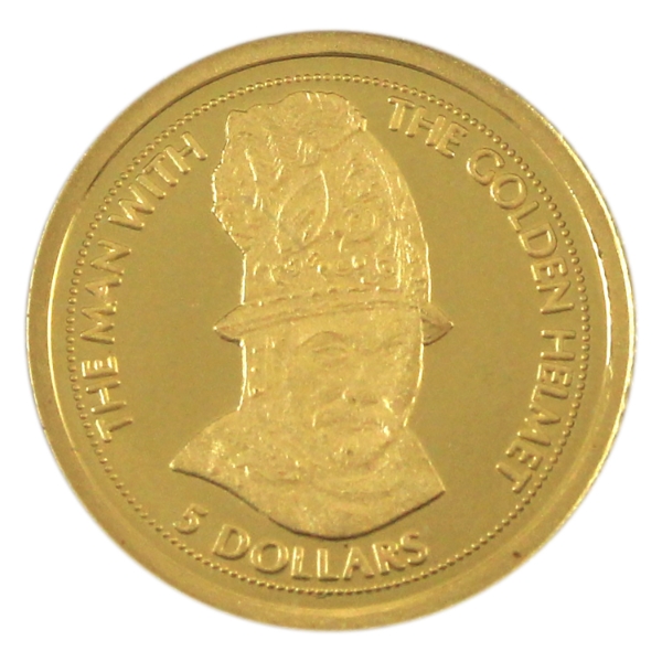 Cook Islands 2009 $5 0.5g The Golden Helmet Fine Gold Coin (Tax Exempt)