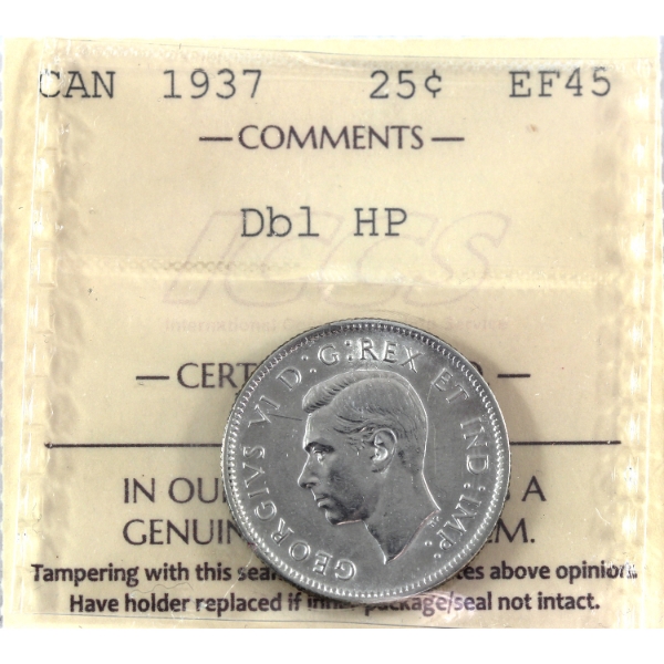 25-cent 1937 Double HP ICCS EF45