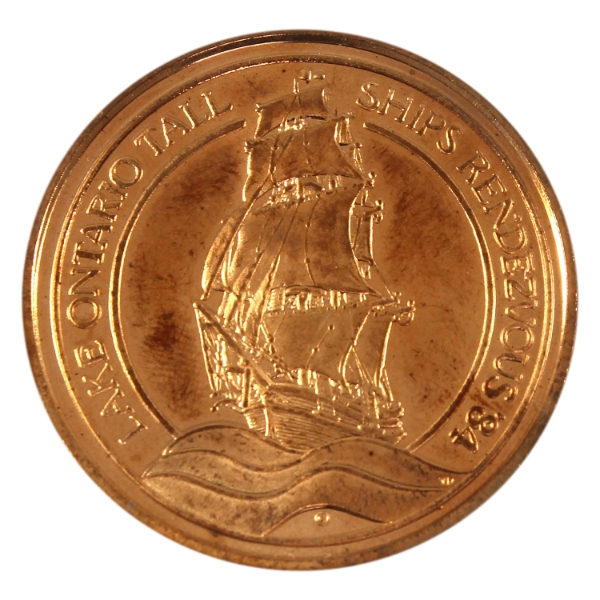 *RARE* Johnson Matthey 1984 Lake Ontario Tall Ships Rendezvous Medallion 1oz-Copper, 37.5mm