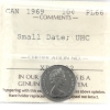 Image 1 : 10-cent 1969 Small Date ICCS PL66 Ultra Heavy Cameo