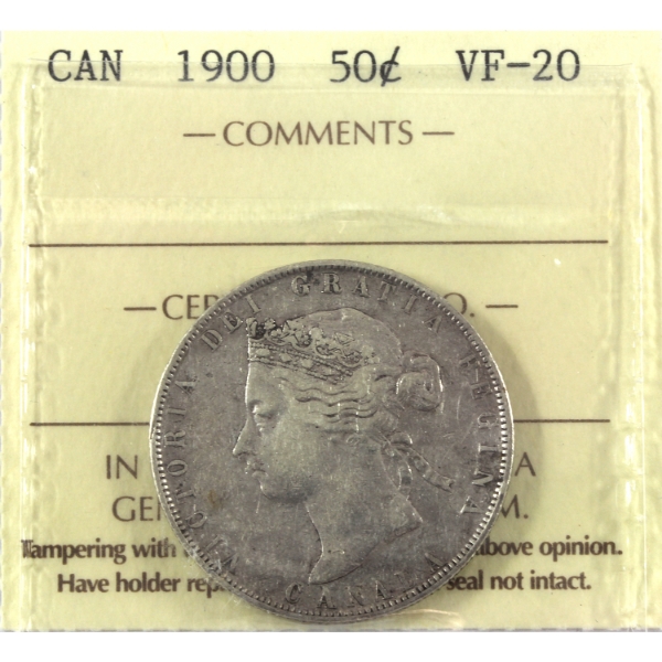 50-cent 1900 ICCS VF20