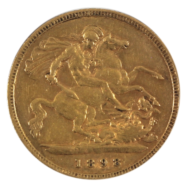 Great Britain Gold 1898 1/2 Sovereign Fine