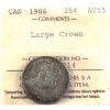 Image 1 : 25-cent 1906 Large Crown ICCS AU55