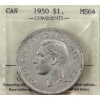 Image 1 : Silver $1 1950 SWL ICCS MS64