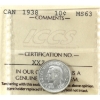 Image 1 : 10-cent 1938 ICCS MS63