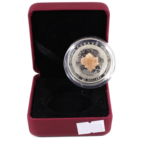 2016 $20 Majestic Maple Leaves w/ Drusy Stone .9999 Fine Silver Coin