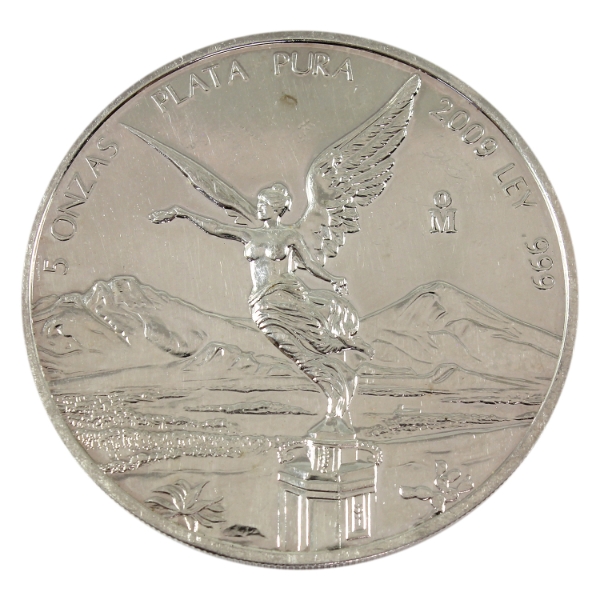 5oz Mexico 2009 Libertad .999 Fine Silver Round (Tax Exempt)