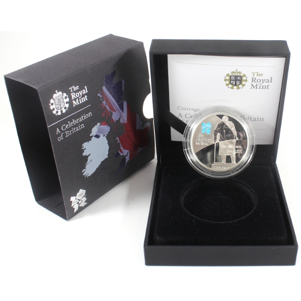 Great Britain Silver 2010 £5 Celebration of Britain- Courage 28.28g .925 Fine Silver Coin