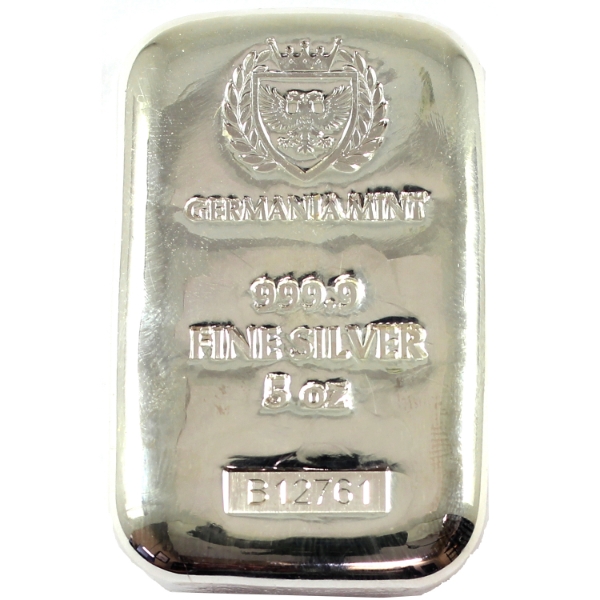 5oz Germania Mint .999 Fine Silver Bar (Tax Exempt)